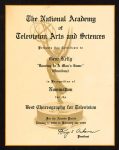 A Gene Kelly Emmy Award nomination plaque