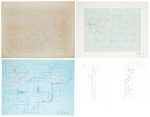 LUCINDA CHILDS (BORN IN 1940) Set of choreographic diagrams (three works on paper and two photo reproductions)