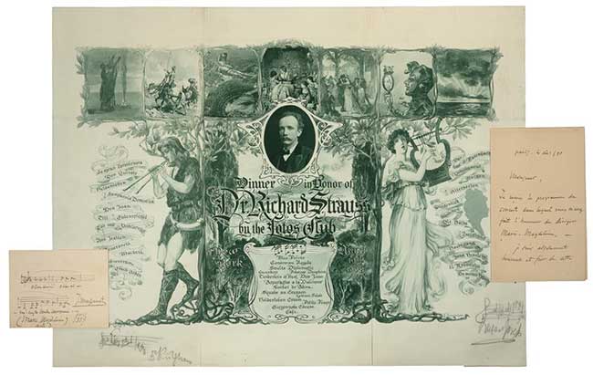 STRAUSS, Richard (1864-1949). Handwritten musical