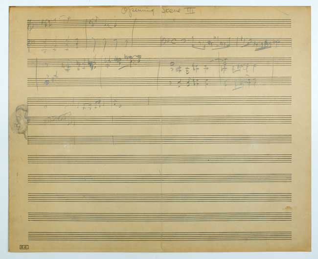 GEORGE GERSHWIN (1898-1937) Autograph musical manuscript "Opening Scene III" from Porgy and Bess.
