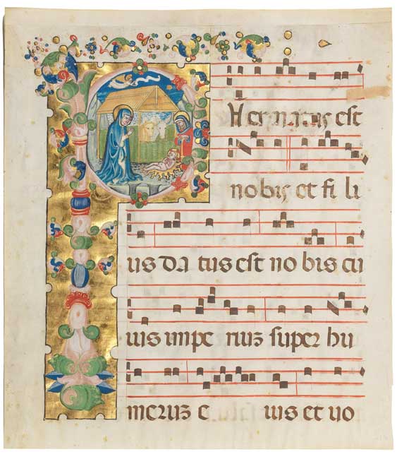 Illuminated Music Manuscript Nativity
